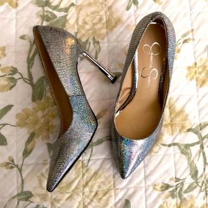 Jessica Simpson Silver Heels